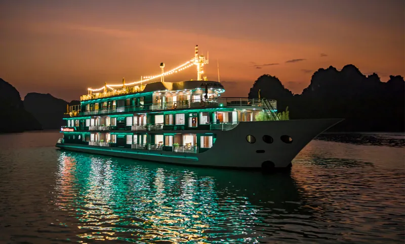 Dora Cruise sailing at night