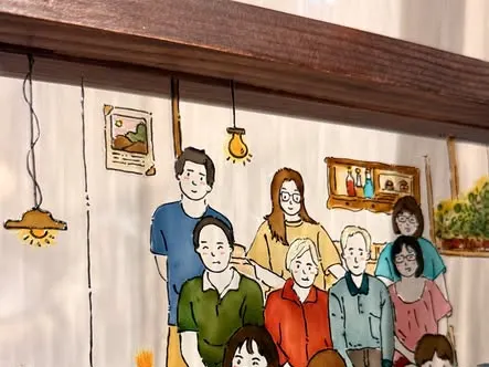 Ang photo ng isang guest na ginawang painted glass artwork