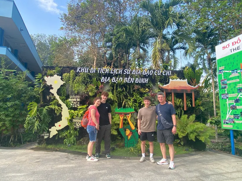 Guests at the entrance to the Củ Chi Tunnels historical site