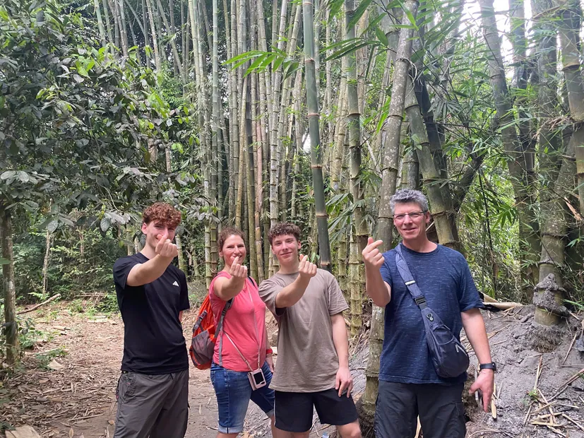 Walking through the bamboo groves surrounding Củ Chi