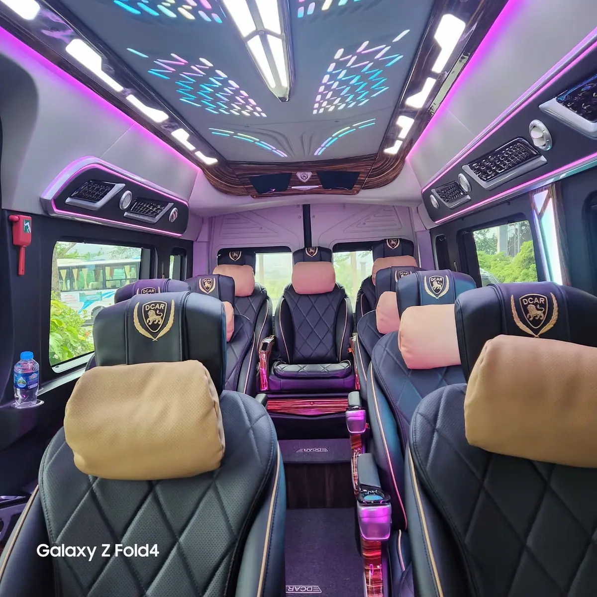 Limousine cabin with mood lighting