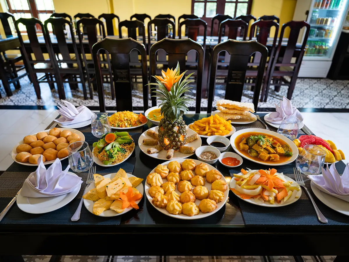 The full set lunch laid out on the table
